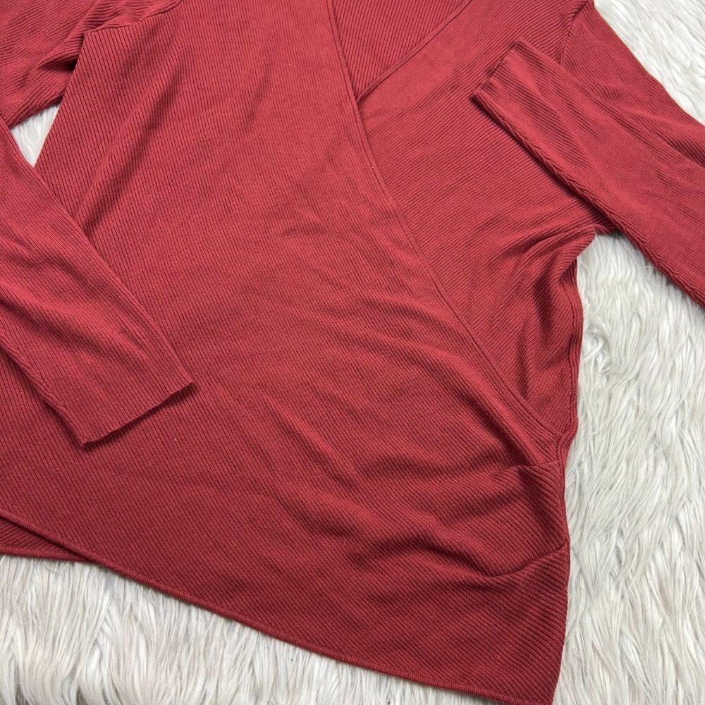 Halogen Women's Ribbed Wrap Front Knit Top - Picture 2 of 5